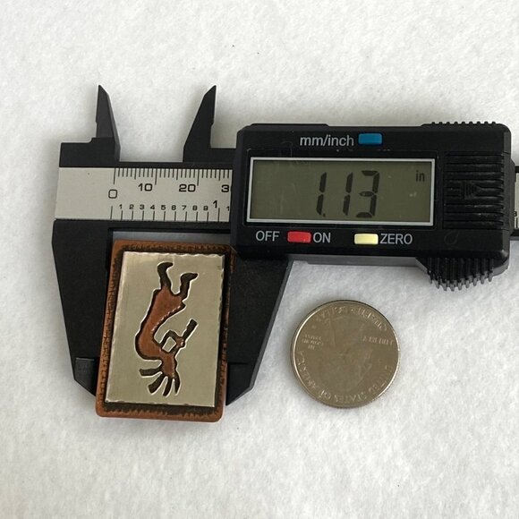 VTG Signed Sterling Silver 925 Copper 1.60" Southwest Overlay Kokopelli Brooch - Picture 13 of 16